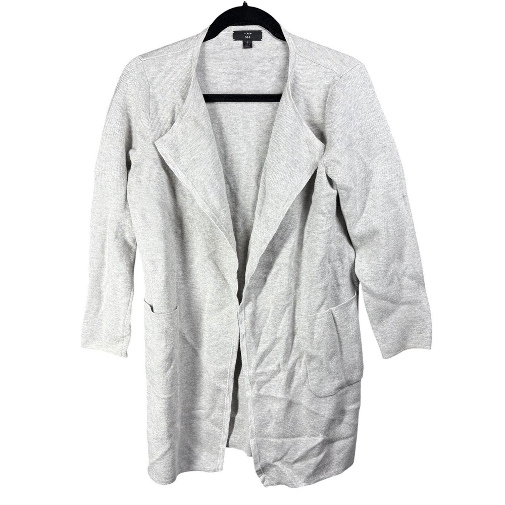 J.Crew‎ Open Front Cardigan Womens S Gray Merino Wool Blend J6339